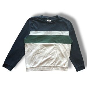 Marine Layer Men's Crewneck Sweater - Navy, Forest Green, and White XL